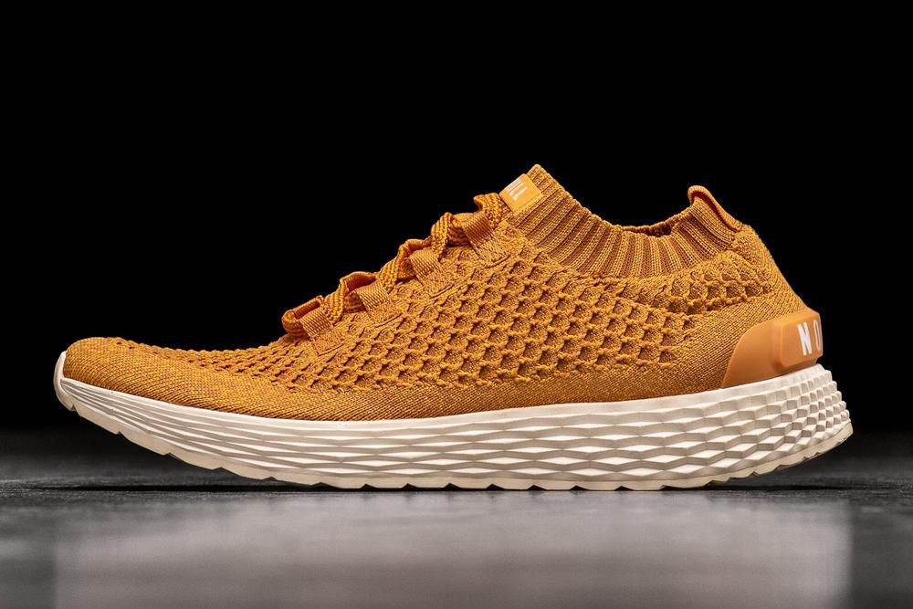 NOBULL Men's Golden Knit Running Shoes - Golden - Ireland (1096GYSAW)